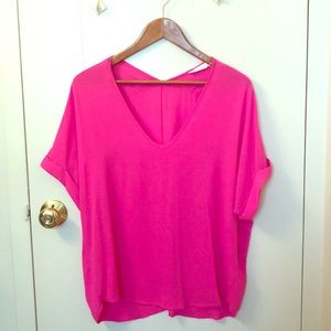 Loose hot pink blouse
